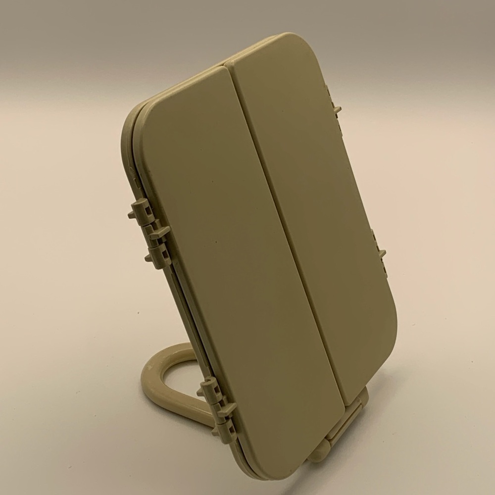 Foldable Tan Tabletop Mirror